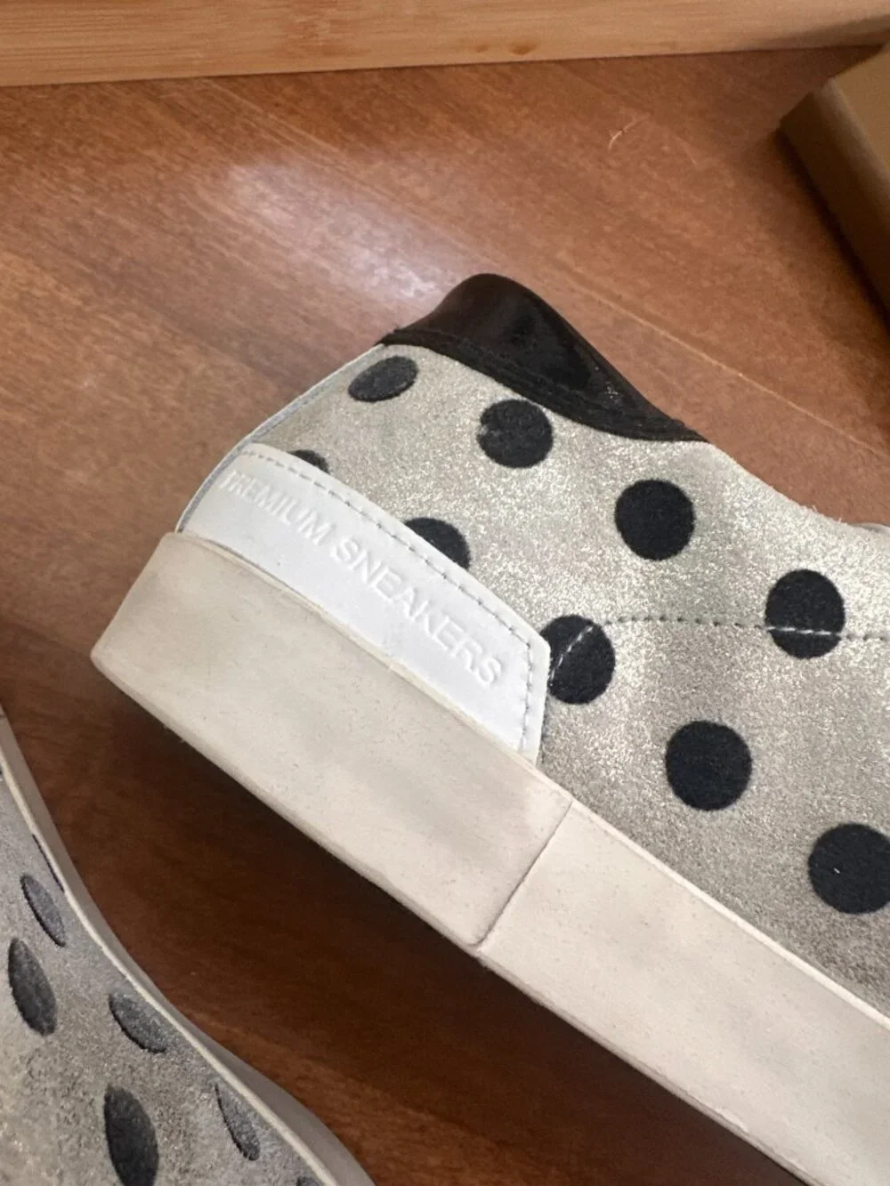 D.A.T.E premium sneakers suede leather polka dot shoe size 8